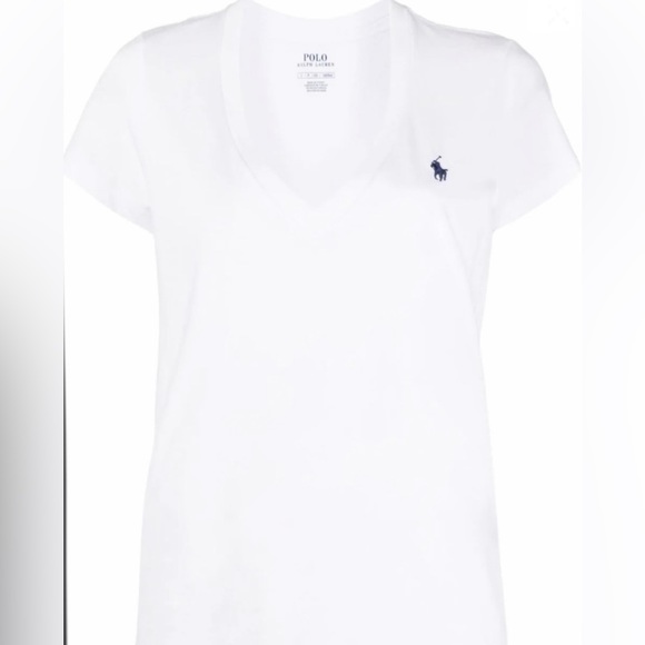 New! Polo Ralph Lauren Cotton V Neck Pony Logo T Shirt Classic White XL🤍 - Picture 7 of 13